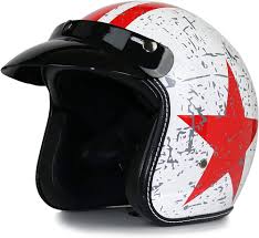 Retro ABS Material Open Face 3/4 Helmets Vintage Sun Visor